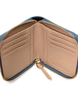 Polly Leather Purse in Blue