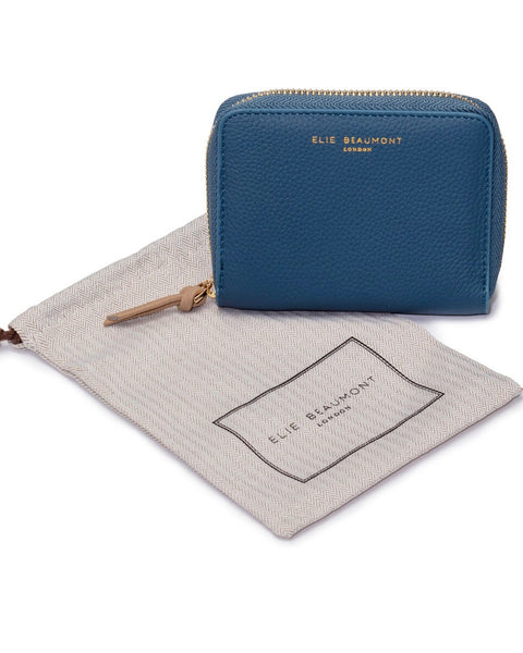 Polly Leather Purse in Blue