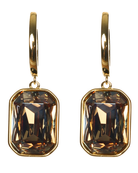 Enya Crystal Drop 14K Gold Plated Earrings in Gold