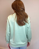 Love Heart Sleeve Sweat Top in Mint Green (8-16)