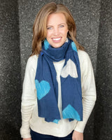 Stacey Heart Scarf in Blue