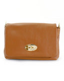 Willow Flap Over Leather Crossbody Bag in Tan