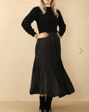 Lola Jumper Dress with Pleated Skirt in Black (Size 8-16)