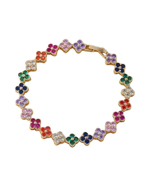 Clover CZ Bracelet in Multi