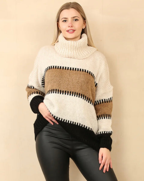 Reese Roll Neck Jumper in Camel (10-18)