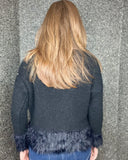 Freya Fluffy Hem Jumper in Black (Size 10-18)