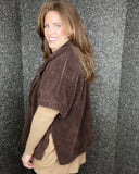 Izzy Oversized Borg waistcoat in Brown (8-18)