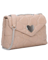 Holly Heart Quilted Vegan Leather Bag in Navy