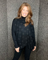 Harvey High Low Heart Jumper in Black (Size 8-20)