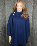 Liberty Gold Button Cape in Navy