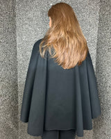 Liberty Gold Button Cape in Black