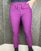 Purple Plain Magic Stretchy Trousers