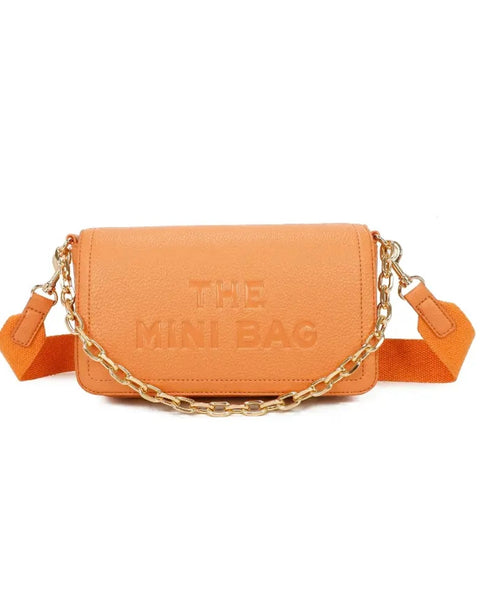 Elm Vegan Leather Chain Bag in Orange
