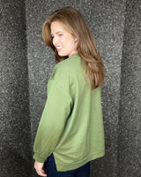 Bronze metallic Print Sweat Top in Khaki Green (8-18)