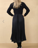 Lola Jumper Dress with Pleated Skirt in Navy (Size 8-16)