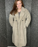 Betty Borg Teddy Coat in Beige (Size 12-18)