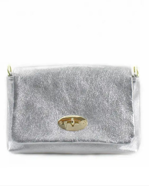 Willow Leather Crossbody Bag in Silver