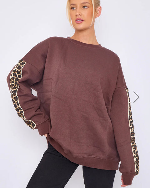 Jenny Sweat Top in Brown (10-20)