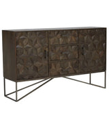 Florence Mango Wood Geometric Floral Pattern Sideboard