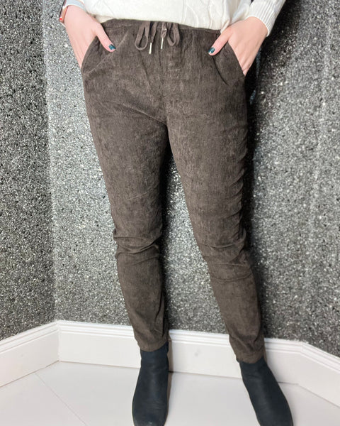 Brown Corduroy Magic Stretchy Trousers