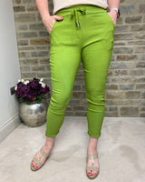 Lime Green Plain Magic Stretchy Trousers