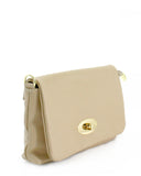 Willow Flap Over Leather Crossbody Bag in Tan